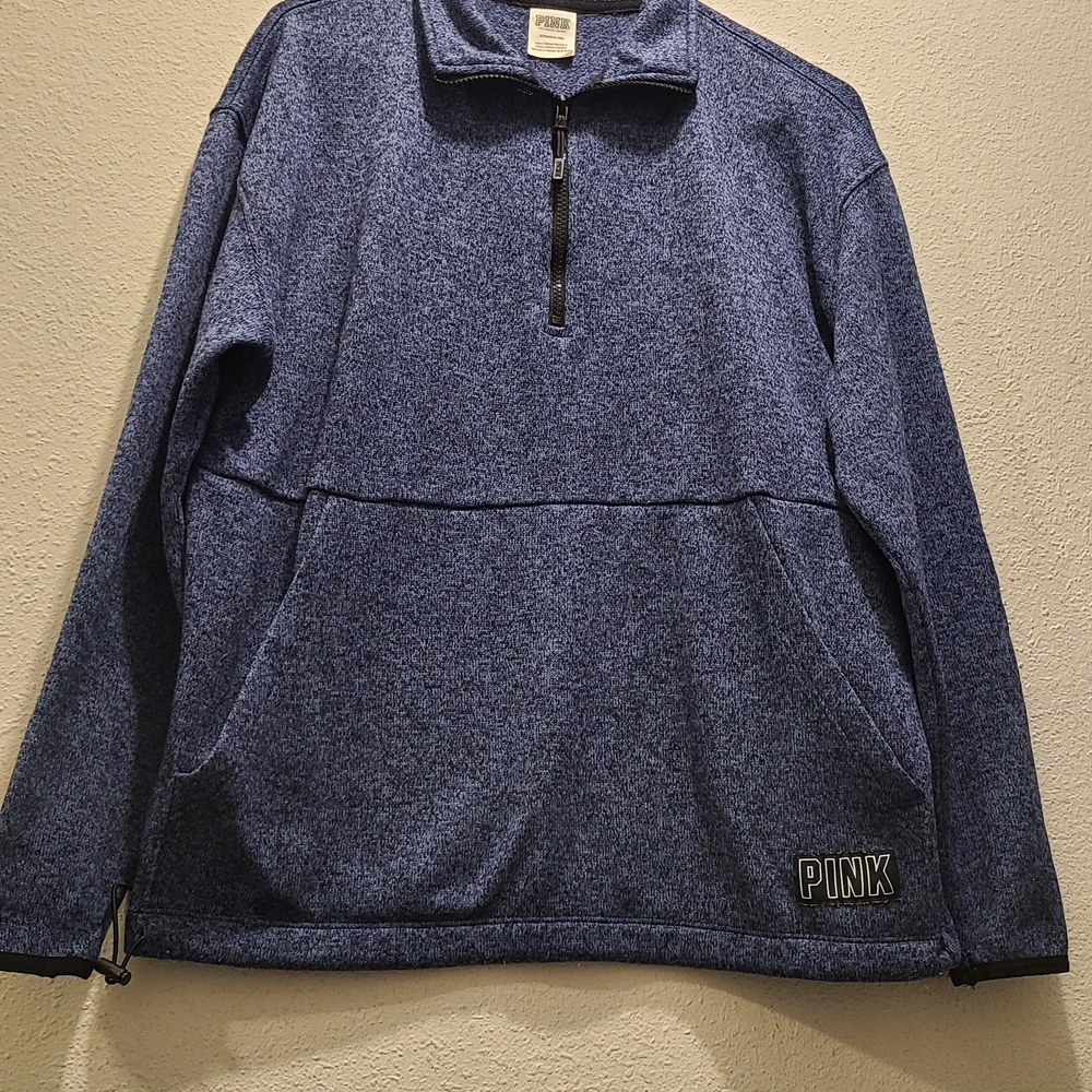 PINK Victoria's Secret Navy Quarter-Zip Pullover - Picture 2 of 5